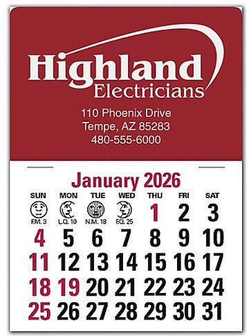 109363 2026 Stick Up Calendar Rectangle 3 x 4" QTY 150