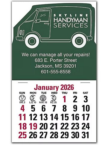 109366 2026 Van Peel N Stick Calendars 3 x 4" QTY 150