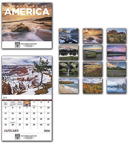 109373 2026 Landscapes Of America Wall Calendars 11 x 19" QTY 25