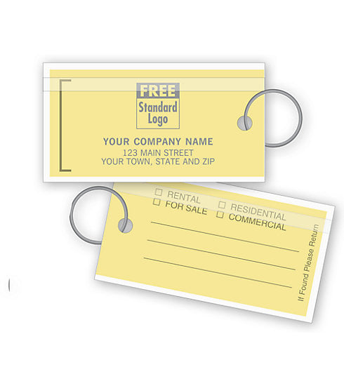 1157 Real Estate Key Tags Yellow 2 3/4 x 1 3/4" QTY 125