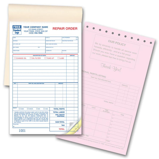 2545 Garage Repair Orders Booked 5 1/2 x 8 1/2" QTY 500