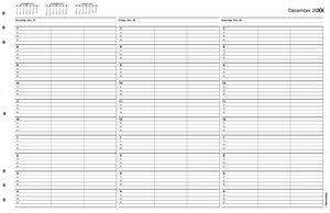 TIME42 TimeScan 3 Column Looseleaf Pages 15 Minute Interval 7am-5pm