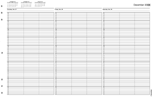 TIME54 TimeScan 3 Column Looseleaf Pages 10 Minute Interval 8am-6pm