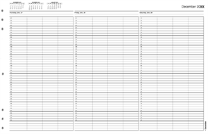 TIME64 TimeScan 4 Column Looseleaf Pages 15 Minute Interval 7am-6pm
