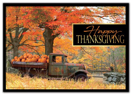 HP02210 Pumpkin Pick Up Thanksgiving Cards 7 7/8 x 5 5/8" QTY 25