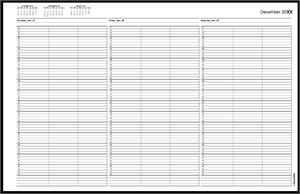 TIME50 TimeScan 3 Column Looseleaf Pages 15 Minute Interval 7am-9pm
