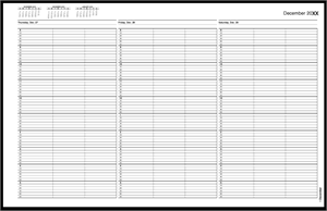 TIME53 TimeScan 3 Column Wirebound Book 10 Minute Spacing 8am-6pm