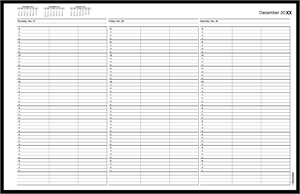 TIME55 TimeScan 3 Column Wirebound Book 15 Minute Spacing 8am-7pm