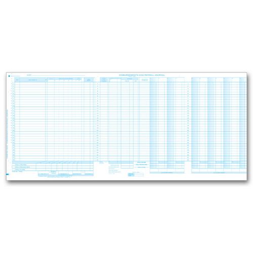 152NJ Payroll Sales Cash Receipts Journal 24 1/2 x 11" QTY 25