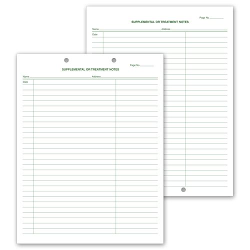 20001V Supplemental & Treatment Notes Two Hole Punch 8 1/2 x 11" QTY 250