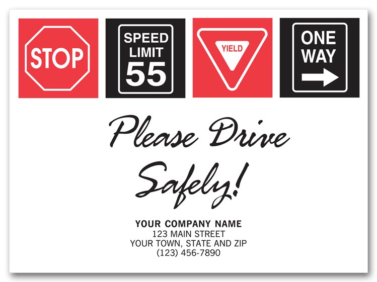 200116 Drive Safely with Signs Floor Mat 19 x 14" QTY 100