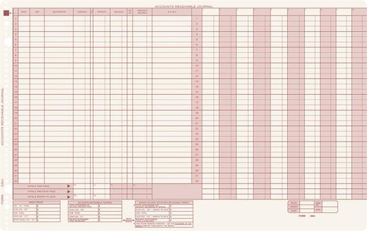220J Accounts Receivable Journals 17 1/2 x 11" QTY 25