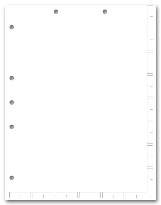 24550 Chart File Divider Sheets Unruled 8 1/2 x 11" - QTY 250