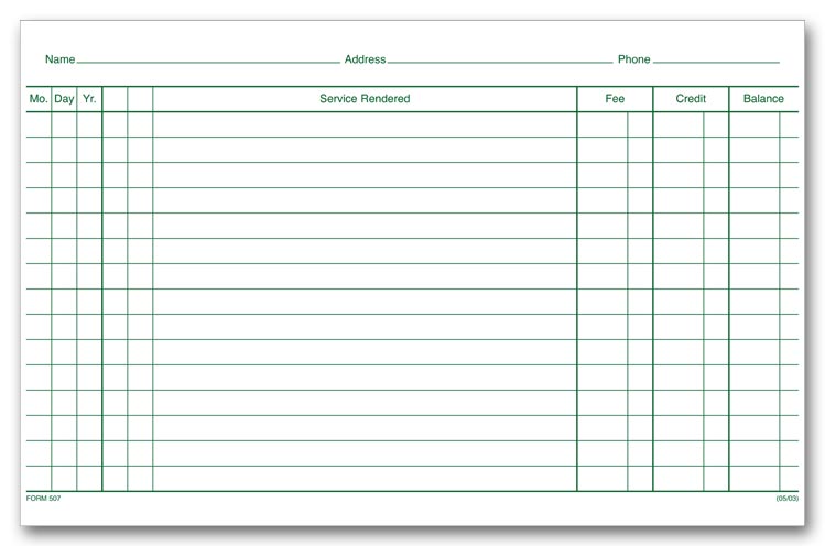 507 Patient Account Records 2 Sided White Ledger 7 3/4 x 5 507-patient-account-records-2-sided-white-ledger-7-3-4-x-5-qty-250-5forms