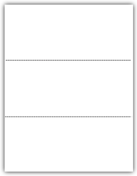 TF5145 3-Up Blank Laser 1099 without Vertical Perforation 8 1/2 x 11"