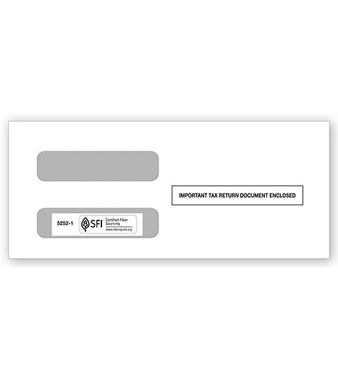 TF52521 1099-MISC Income 3-Up Horizontal Double-Window Envelope
