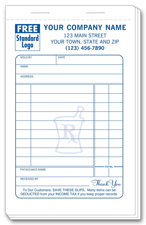 1 Large Pharmacy Sales Slips 3 3/8 x 5 1/2" QTY 5000