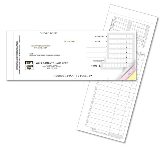 100050 Booked ICR Deposit Tickets 8 7/8 x 3 3/8" 1 part QTY 150