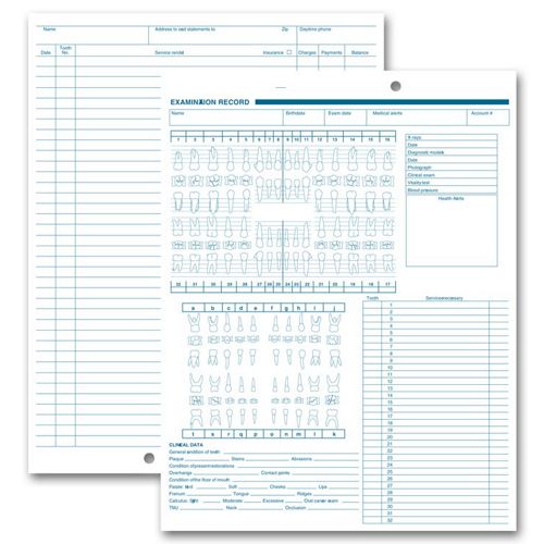 1057V.1 Dental Exam Record Anatomic & Periodontic Diagrams 11 x 8 1/2" QTY 250