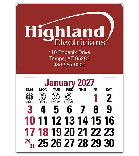 109363 2027 Stick Up Calendar Rectangle 3 x 4" QTY 150