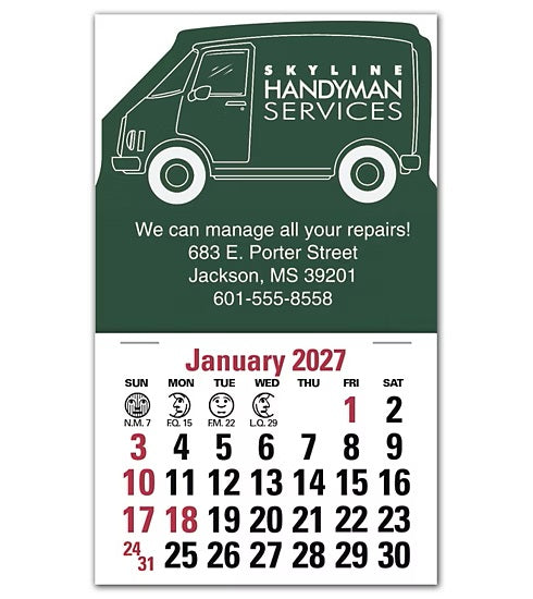 109366 2027 Van Peel N Stick Calendars 3 x 4" QTY 150