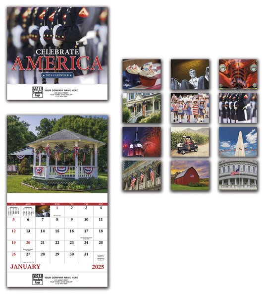 109372 2025 Celebrate America Wall Calendars 11 x 19" QTY 25