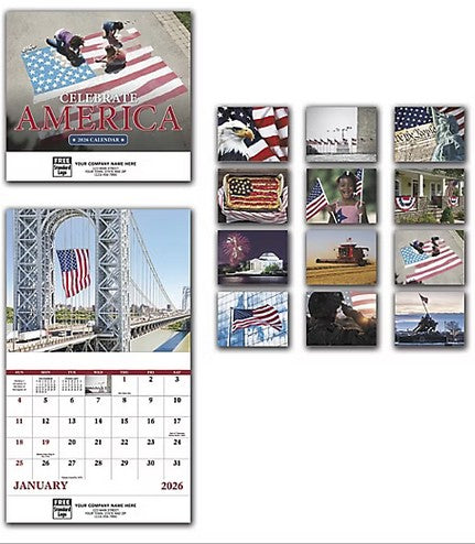 109372 2026 Celebrate America Wall Calendars 11 x 19" QTY 25