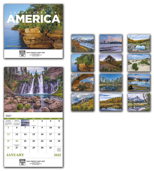 109373 2025 Landscapes Of America Wall Calendars 11 x 19" QTY 25