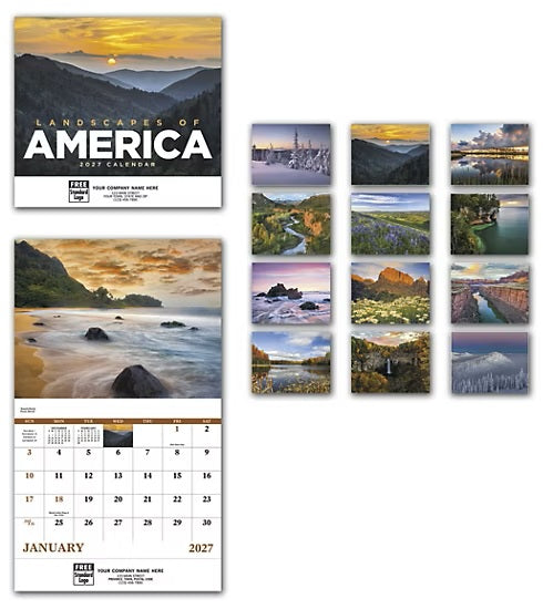 109373 2027 Landscapes Of America Wall Calendars 11 x 19" QTY 25