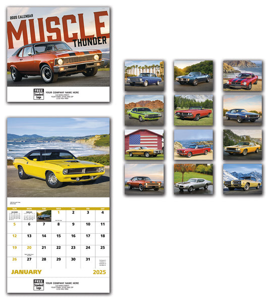 109377 2025 Muscle Thunder Wall Calendars 11 x 19" QTY 25