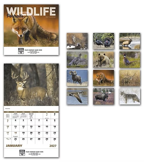 109378 2027 Wildlife Portraits Wall Calendars 11 x 19" QTY 25