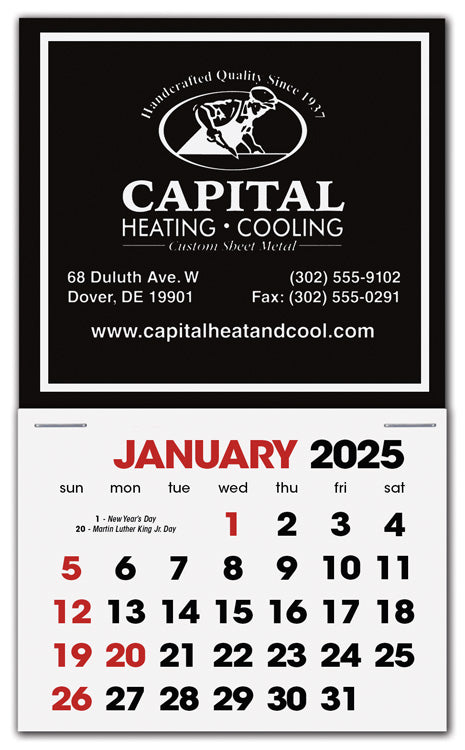 109649 2025 Stick Up Calendar Square 3 x 4" QTY 150