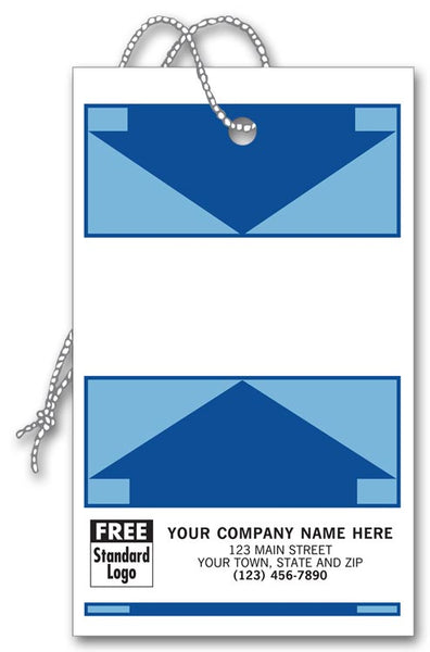 145 Weatherproof Tags Tyvek White with Blue Arrow Design 3 x 5" QTY 100