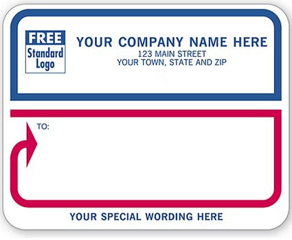 1675 Jumbo Mailing Labels White with Blue Red Border4 3/4x3 3/4"QTY250