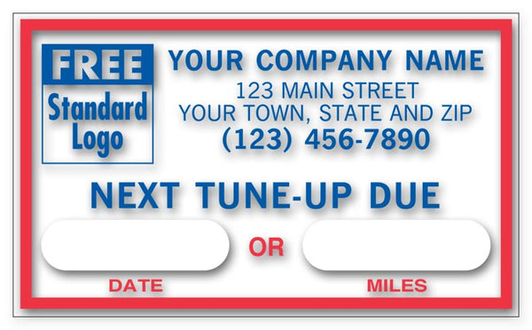 1690D Next Tune-Up Static Cling Windshield Label 2 1/2 x 1 1/2" QTY 250