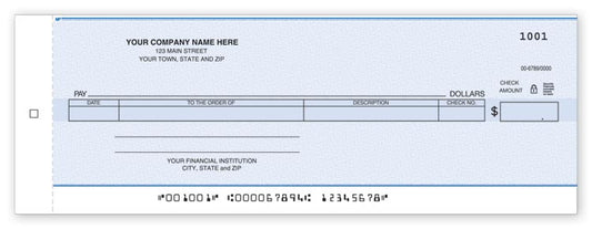 190CC-A Cash Disbursement Center Check Carbon 3 1/4 x 9 1/8" QTY 250