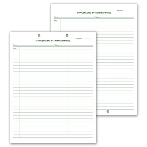 20001V.1 Supplemental & Treatment Notes Two Hole Punch 8 1/2 x 11" QTY 250