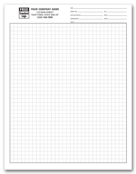 204 Graph Papers Standard 1/4" Single Sheets 8 1/2 x 11" QTY 500