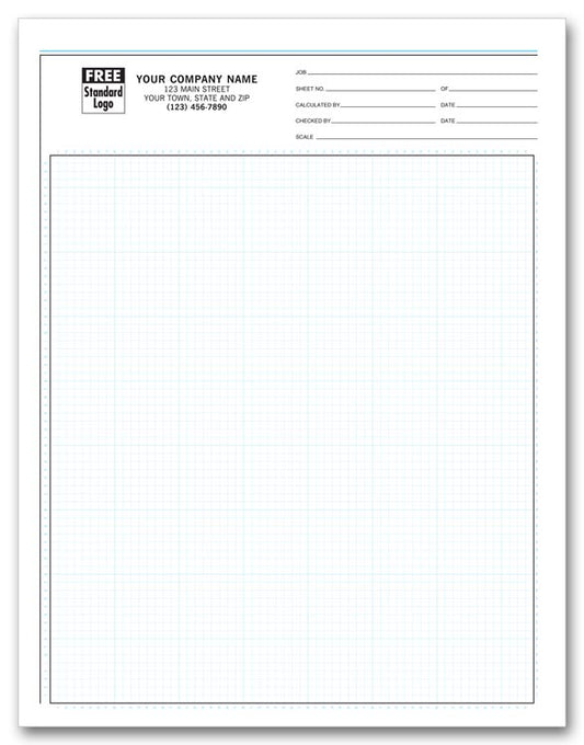 207 Graph Papers Pro Sketch 1/8" Padded 8 1/2 x 11" QTY 500