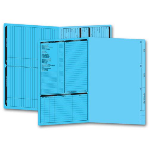 286B.1 Real Estate Folder Left Panel Legal Size Blue 14 3/4 x 9 3/4" QTY 50