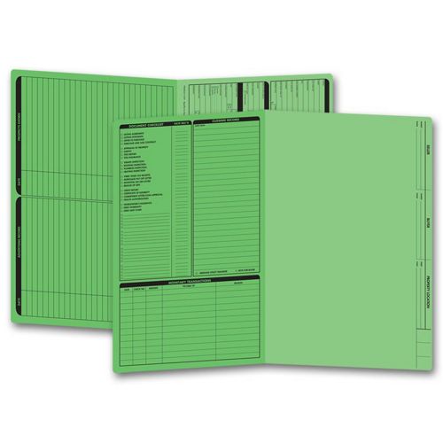 286G.1 Real Estate Folder Left Panel Legal Size Green 14 3/4 x 9 3/4" QTY 50