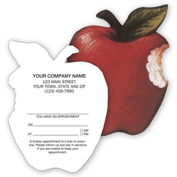 5Forms 29189-AA Die Cut Apple Shaped Appointment Card 3 1/2 x 2 1/2" QTY 1000