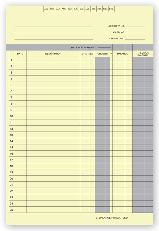 461 Accounts Receivable Ledgers 7 3/8 x 11" QTY 100