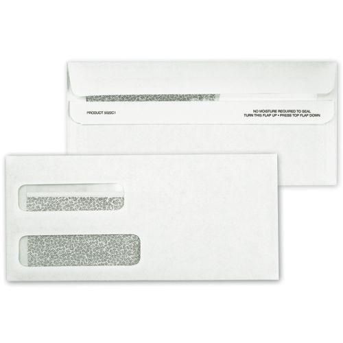 5022C.1 Double Window Confidential Self Seal Envelope 9 x 4 1/8" QTY 100