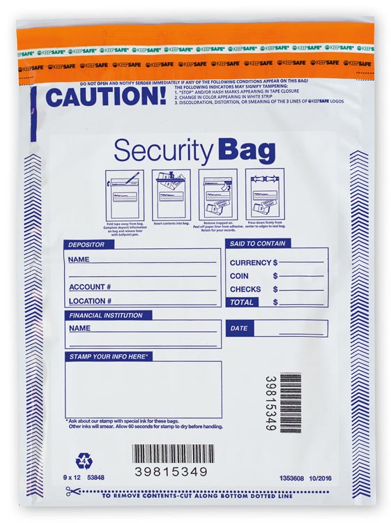 53848.1 Single Pocket Deposit Bag Opaque 9 x 12" -  QTY 100 BAGS