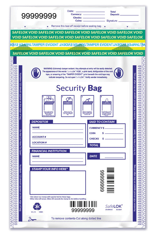 53883 Single Pocket Deposit Bag Opaque 10 x 15" - QTY 100 BAGS