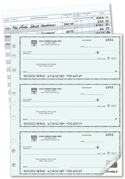 56500N 3 On A Page Compact Size Duplicate Checks with Register 6 x 2 3/4" QTY 250 2 Parts
