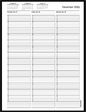 TIME9 TimeScan 1 Col Wirebound Book 15 Minute Interval 7am-9pm