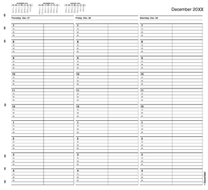 TIME22 TIMESCAN 2 Column Looseleaf Pages 15 Minute Intervals 7am-5pm