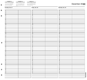 TIME30 TimeScan 2 Column Looseleaf Pages 15 Minute Interval 7am-9pm With Extra Hour 12 x 11"
